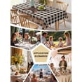 thumbnail image 5 of Texas Star Plaid Table Cloth, Farmhouse Black Brown Texas Vintage Waterproof Tablecloth for Square Tables, Reusable Washable Fabric Table Cover for Restaurant Kitchen Dining Tables 54"x54", 5 of 6