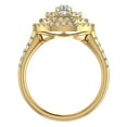 thumbnail image 3 of 1.25 CT TW Double Halo Solitaire look Diamond Cluster Ring 14K Gold, 3 of 5