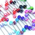 thumbnail image 2 of Flmtop 30 Pcs Multicolor Tounge Rings Bars 316L Chirurgie en Acier Barbell Corps Piercing Jewelry, 2 of 7