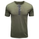 thumbnail image 1 of Hombres manga corta casual moda cuello redondo pulóver botones camiseta blusa Pompotops  oipoqjl3139, 1 of 3
