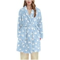 thumbnail image 2 of Wowcloth Women's Flannel Bathrobe - Long Hoodless Sleepwear Loungewear for Home Comfort & Cozy Winter Nights, Soft Plush Robe, 2 of 3