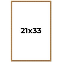21x33 Frame Beaded Gold Solid Wood Picture Frame | 0.75 Inches Moulding Width | Liscio Oro
