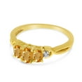 thumbnail image 3 of 14k Yellow Gold Oval Citrine And Diamond Three Stone Ring, 3 of 6