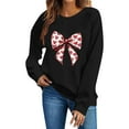 thumbnail image 5 of Valentines Day Pullover Sweatshirts Women Cute Heart Graphic Valentine Sweater Tops Casual Funny Long Sleeve Shirts, S Black, 5 of 6