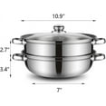 thumbnail image 2 of Steamer Pot for Cooking 11 inch Steamer Pot, 2-tier Multipurpose 18/8 Stainless Steel Steam Pot Cookware with Lid for Vegetable, Dumpling, Stock, Sauce, Food, 2 of 7