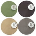 thumbnail image 4 of Naturegr Dining Table Mat Round Woven Placemat Dining Table Mat Disc Bowl Pad Coaster Waterproof Decor, 4 of 6