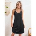 thumbnail image 6 of Women's Cover Up Dresses Eyelet Loose Sleeveless Sundresses Tank Dress for Summer Casual Black S, 6 of 10
