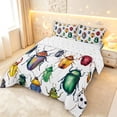 thumbnail image 2 of Erosebridal Retro Beetles Queen Comforter Set,Bug Collection Theme Comforter Sets Queen,White Yellow,Reversible,3 Pieces,1 Comforter and 2 Pillowcases, 2 of 7