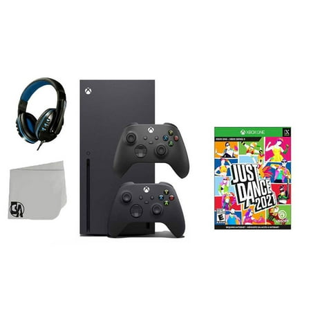 Xbox Series X Video Game Console Black with Just Dance 2021 BOLT AXTION Bundle with 2 Controller Used