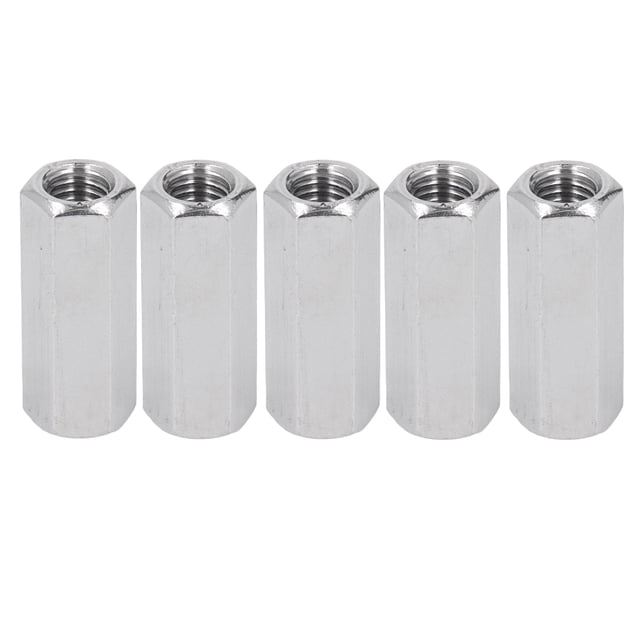 Hex Coupling Nut Set, Stable Standard Size Multifunctional Thread Coupling Nuts 5PCS For Fastening Stud Screw
