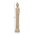 thumbnail image 4 of 5" x 32" Beige Polystone Meditating Buddha Sculpture with Engraved Carvings and Relief Detailing, by DecMode, 4 of 11
