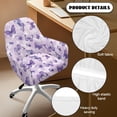 thumbnail image 5 of ZIATUBLES Lilac Butterfly Print Polyester Curved Back Dining Chair Covers Stretchable Swivel Vanity Desk Chairs Slipcover with Arms Soft Leisure Armchair Protector for Kitchen Living Room, 5 of 7