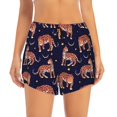 thumbnail image 3 of Uemuo Leopard Print Pattern Women's Athletic Shorts High Waisted Running Shorts with Liner Pockets Gym Elastic Workout Shorts-, 3 of 9