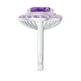 thumbnail image 3 of ANGARA Natural 6.5 Ct. Amethyst with Diamond Halo Ring in 14K White Gold for Women (Ring Size: 3), 3 of 9