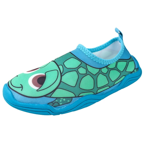 Lil' Fins Kids Water Shoes - Beach Shoes | Summer Fun | 3D Toddler Water Shoes Kids | Quick Dry | Swim Shoes Turtle 12/13 M US