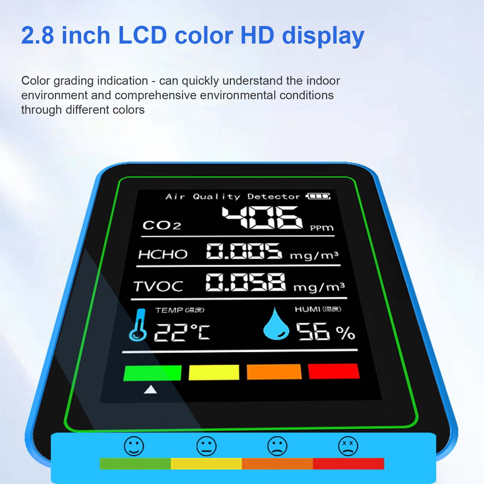 Air Quality Monitors Indoor Portable PM2.5 Temperature Humidity Detector for Home Office School Air Quality Tester