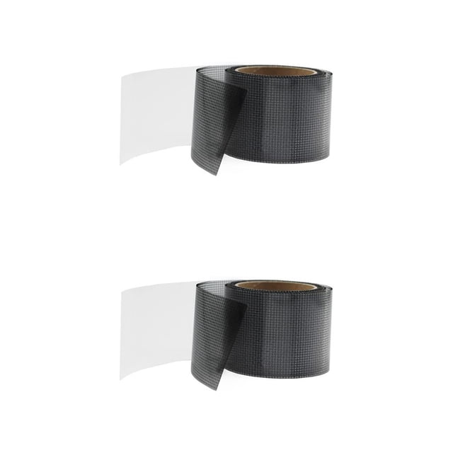 Riwesomey Pegatinas de parche para pantalla de ventana antiinsectos, malla de fibra de vidrio impermeable, accesorio de cinta de reparación de Negro 2piezas