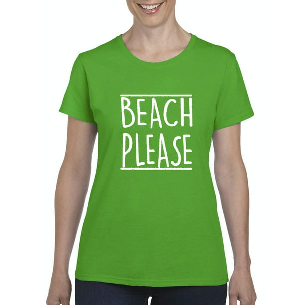 Artix - Womens Beach Please Short Sleeve T-Shirt - Walmart.com ...