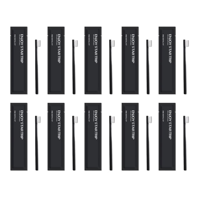 CSChome Travel Toothbrushes 10Pcs Disposable Toothbrushes - Individually Wrapped Soft Bristles for Dental Care, Travel, and Camping