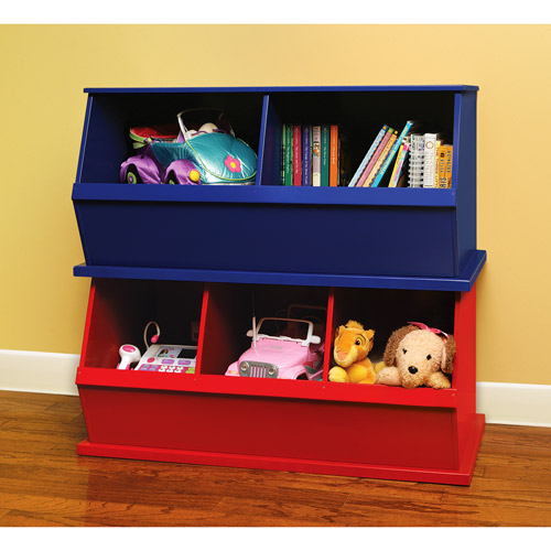 Badger Basket - Stackable Two-Bin Storage Cubby, Multiple Colors