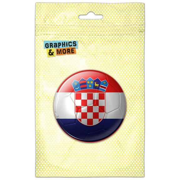 Croatia Flag Soccer Ball Futbol Football Pinback Button Pin Badge