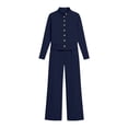 thumbnail image 6 of 2 Piece Women Tracksuit Set, Button Down Jackets, Wide Leg Sweatpants, Teen Fall Trendy Casual Workout Outfits S-XXL, 6 of 6