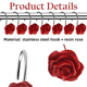 thumbnail image 3 of 12 ganchos para cortina de ducha, decorativos, antioxidantes, con diseño de rosas, para el hogar (rojo), 3 of 5