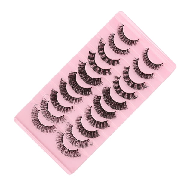 Juego de 10 pestañas postizas hechas a mano con rizo DD, pestañas postizas multicapa para mujer