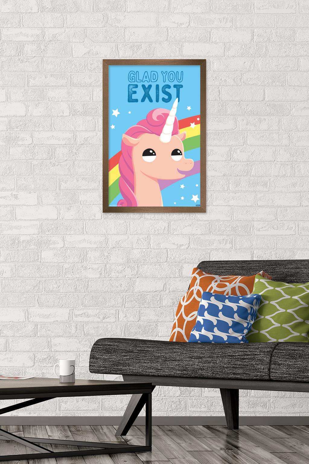 Glad You Exist Wall Poster, 14.725" x 22.375", Framed