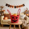 thumbnail image 4 of Halloween Woven Pumpkin Candy Basket with Handles, Cotton Rope Storage Tote for Trick or Treat, Decorative Candy Bowl for Candies Storage, Spooky Gift Basket Container 7x6.3Inch, 4 of 6