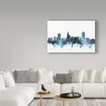 thumbnail image 3 of Trademark Fine Art 'Raleigh North Carolina Blue Teal Skyline' Canvas Art by Michael Tompsett, 3 of 3