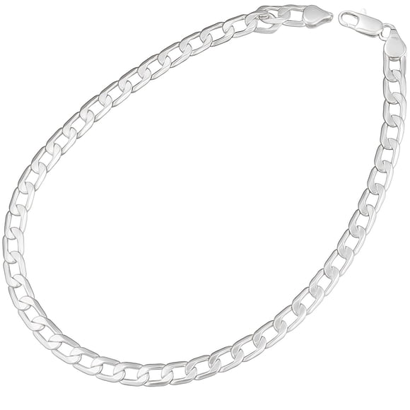 Collar cadena plata elegante Slinkz 1Pza Plata S925 Chapa 40cm 6mm de grosor.