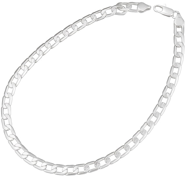 Collar cadena plata simple Slinkz 1Pza Plata S925 Chapa 40cm 8mm de grosor.
