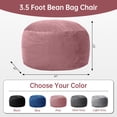 thumbnail image 5 of LOGYAT 3.5ft Bean Bag Chair, Memory Foam Filling, Washable Suede Cover, Reinforced Zipper, for Kids, Teens, Adults, Pink, 5 of 7