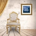 thumbnail image 3 of Wild Apple Portfolio 12x12 Gold Ornate Wood Framed with Double Matting Museum Art Print Titled - Sailing Ships III Indigo, 3 of 4