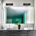 thumbnail image 2 of Beaumont Lane 2 Light Seeded Glass Vanity Light in Black, 2 of 4