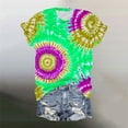 thumbnail image 5 of DeHolifer Tie Dye Shirt for Women Plus Size Casual Summer Short Sleeve Lightweight Tee T-Shirts Green 4XL, 5 of 5