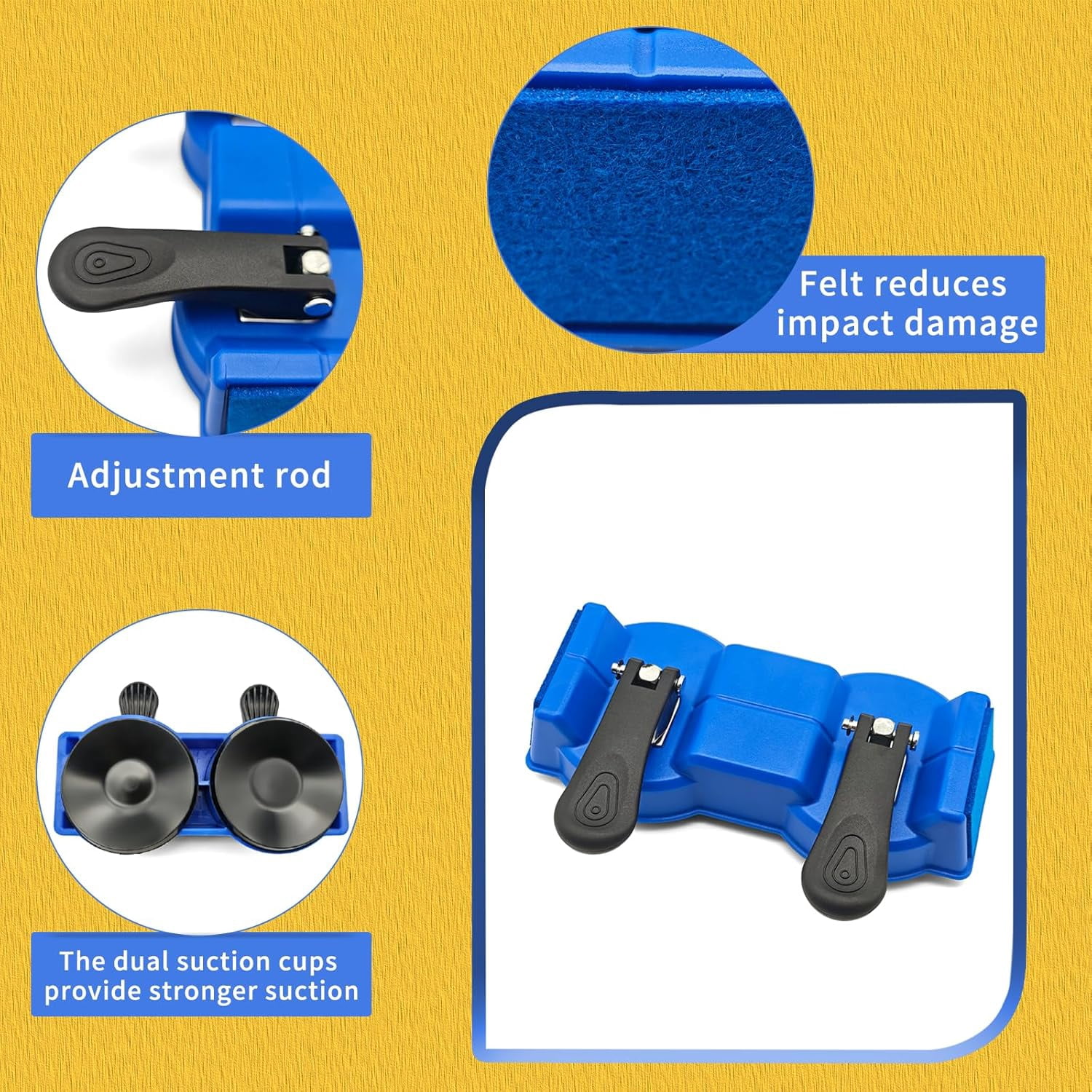 RGHJAR-Floor Gap Fixer Tool, Double-Head Vacuum Suction Cup Repair Tool, Durable Hammer and 5pcs Sticky Pads, for Laminate, Vinyl, Wood & Tile Flooring