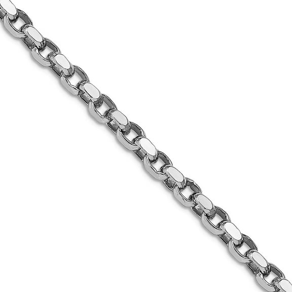 925 Sterling Silver Rhodium Plated 3.5mm Sparkle-Cut Rolo Chain Necklace 16 Inch Chain Necklace for Women and Men