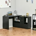 thumbnail image 2 of HOMCOM Convertible L-Shaped Computer Desk, Corner Table wth Fabric Boxes, 2 of 10