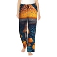 thumbnail image 2 of Lsque Vintage Blue Leaf Mushroom Print Women's Pajama Pants, Lounge Pant - Comfortable Home Wear,Elastic Waistband, Stylish Design-Large, 2 of 9