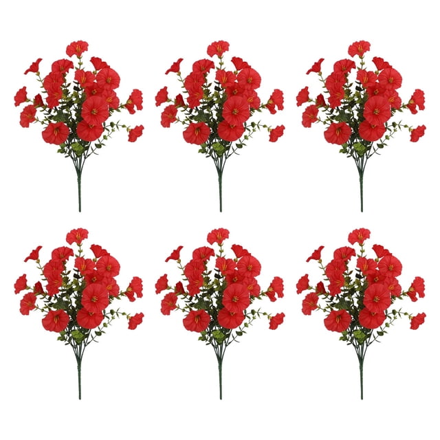 6PC Outdoor Artificial Flowers Realistic And Morning For Outdoor Decor And Arrangements