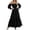 Black, variant on FYEGRE Womens Off Shoulder Smocked Maxi Dress Long Sleeve Flowy Long Dresses Tiered Elegant Cocktail Party Dress Coffee XXL