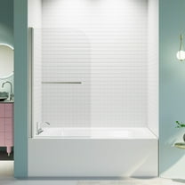 31 in. W * 55 in. H Frameless Shower Doors for Bathtub, 1/4" (6mm) Thick SGCC Tempered Glass Door, Pivot Shower Door Panel for Bathroom, Chrome WL RR