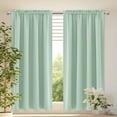 thumbnail image 7 of AUQ Green Blackout Curtains 84 Inch Length 2 Panels Set,Rod Pocket Room Darkening Drapes for Bedroom Living Room,Insulated Thermal Light Blocking Window Curtain Green Curtains Blackout,52*84", 7 of 7