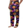 thumbnail image 4 of Evdexr Halloween Pajamas Men Lightweight Oversized Pj Pants Halloween Graphic Drawstring Jack O pajamas Long Loose Sleepwear Saffron M, 4 of 8