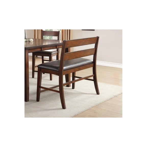 Mango Veneer Bench With Covered Seat Cherry Brown