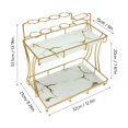 thumbnail image 2 of Bathroom Organizer Countertop with Toothbrush Holders, 2 Tier Bathroom Vanity Organizer Makeup Shelf Removable Tier Tray for Dresser,Bedroom, Living Room Gold, 2 of 23