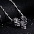 thumbnail image 3 of PAMTIER Unisex Stainless Steel Vintage Gothic Biker Flower Pattern Carved Ghost Devil Skull Head Pendant Punk Hip Hop Necklace Silver No Chain, 3 of 6