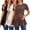 Black/Brown/White, variant on 3 Pack Women' Maternity Shirts Short Sleeve Ruffle Pregnancy Clothes Blouse Peplum Babydoll Tops Casual Mama Tee